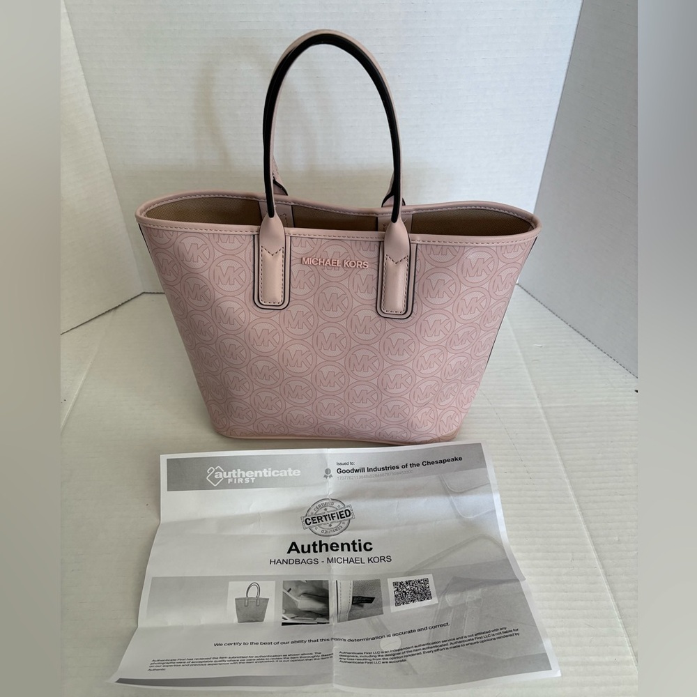 MICHAEL KORS Jodi small pink monograph tote